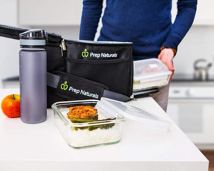 5-Pack Airtight Glass Meal Prep Containers - Reusable Food Storage with Lids (880ml, 1 Compartment)