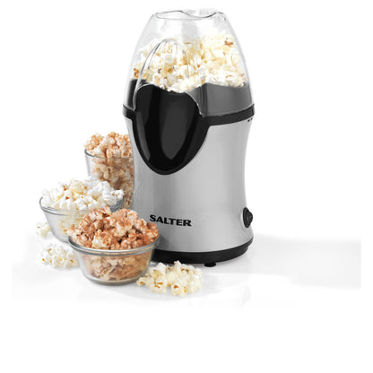 Healthy Hot Air Popcorn Maker - Salter® 1200W Electric Popper in Grey/Black